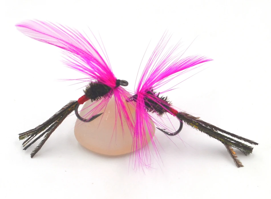 MNFT 10PCS Or 6PCS 10# Purple Winged Peacock Long Tail Mosquito Fake Nymphs Lure Fly Fishing Three Packaging Options