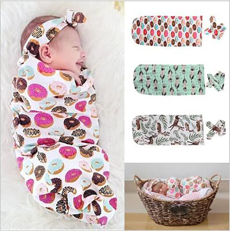 mylb Newborn Baby Clothes Floral Candy Style Fashion Cute Organic Cotton Blanket Swaddle Sleeping Bag Sleepsack Stroller Wrap