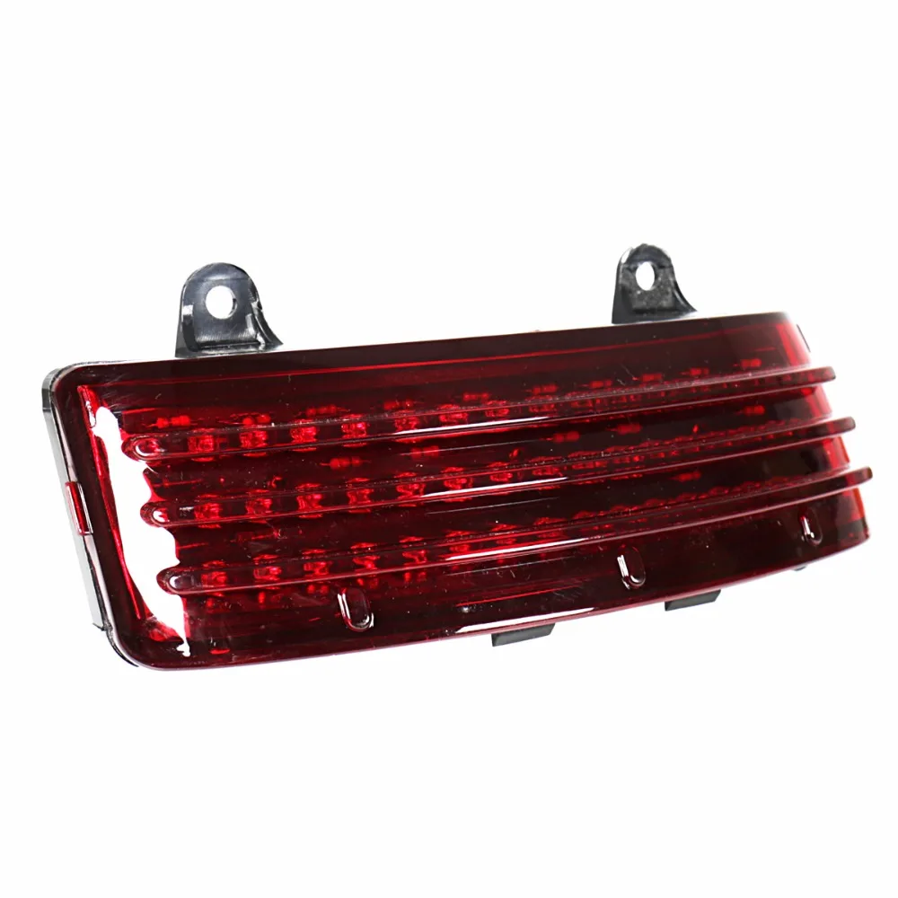 Red Tri-Bar LED Rear Tail Brake Fender Tip Light For Harley 14-18 Street Glide&15-18 Road Glide Models