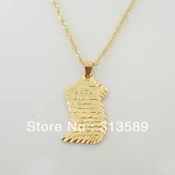 YELLOW GOLD COLOR 45CM NECKLACE MUSLIM ALLAH GOD PENDANT QURAN BEST WISHES