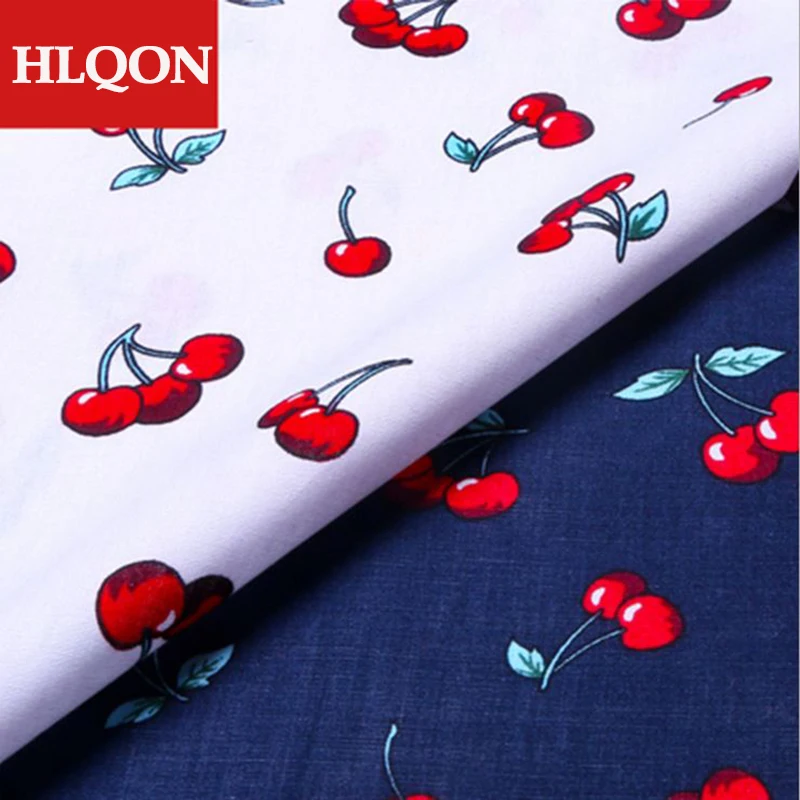 High quality 100% cotton printed sateen cherry fabric used for Quilting sewing dress women clothing skirt hat shoe by 100x150cm