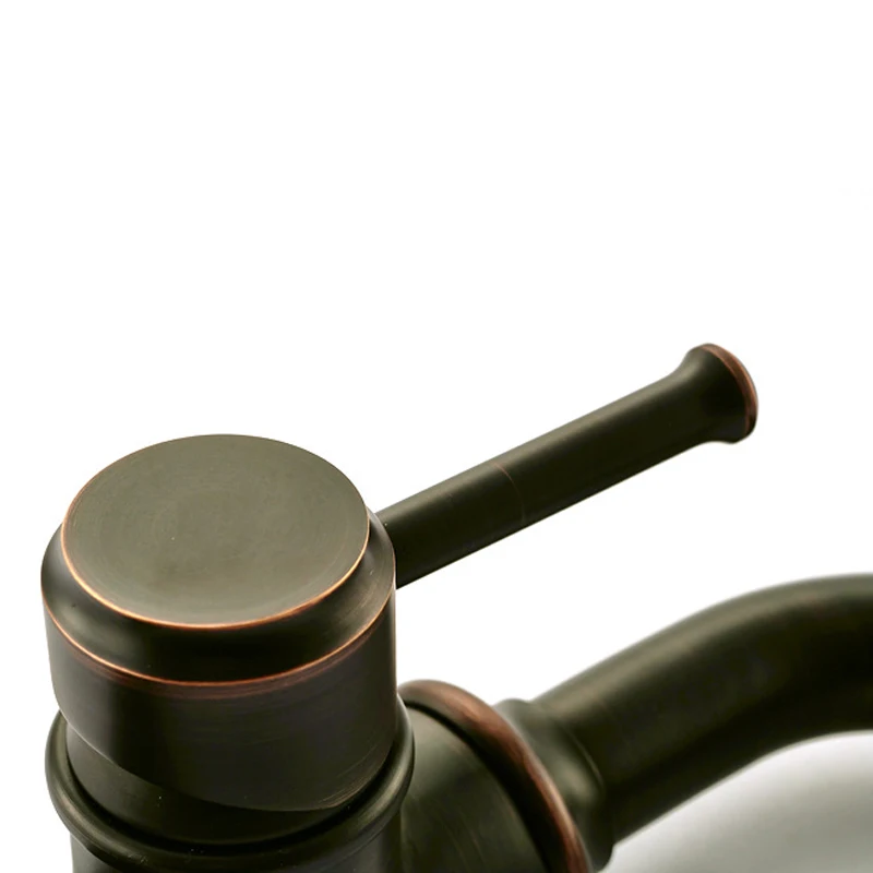 Imagem -05 - Luxusb Pia Torneira de Pia Arco Alto Latão Sólido Bronze Esfregado a Óleo Preto Estilo Hotel 2012k0