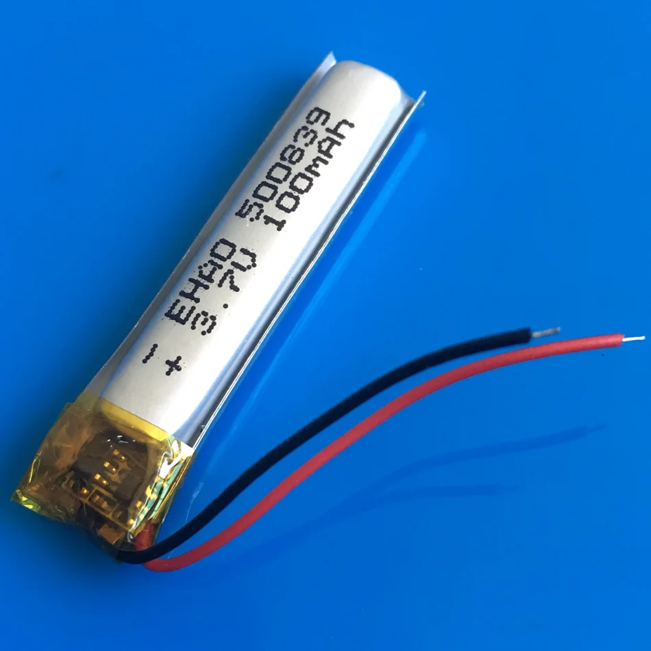 5 шт. 3,7 в 100 мАч lipo перезаряжаемые батареи 500839 литий-полимерный для MP3 bluetooth часы ручка MID гарнитура наушники видеоручка