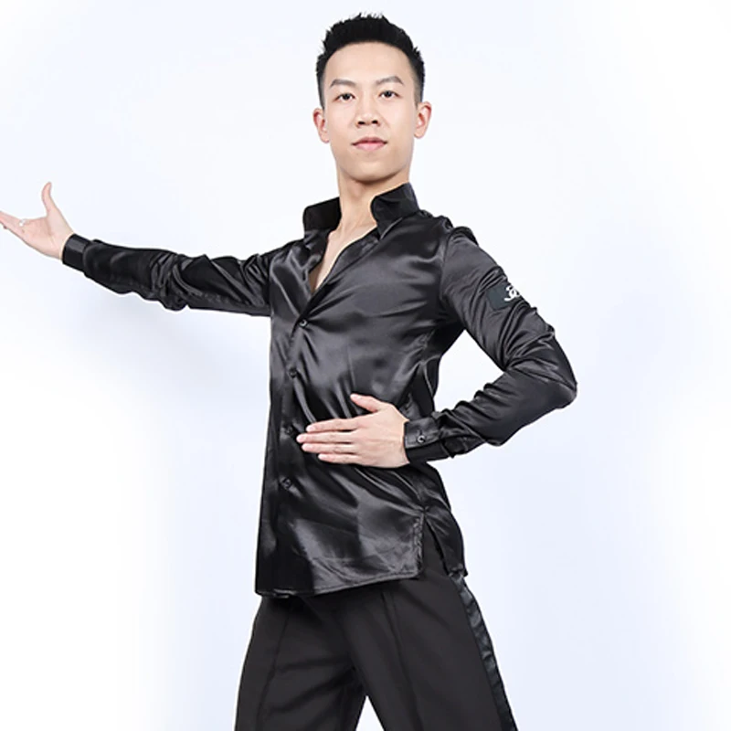 

New Sexy Men Modern Dancing Men Long Sleeves Slim Tops Clothing Danca Adulto Latin Suitable For Performance And Practice DWY453