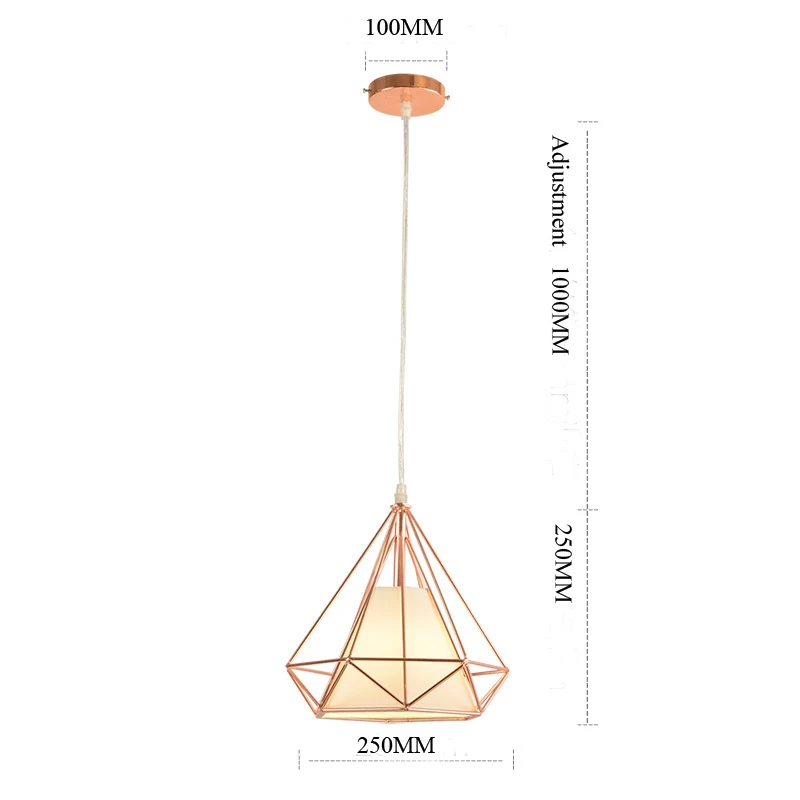 Modern Nordic electroplating rose gold LED single head E27 chandelier living room hotel restaurant bedroom lobby villa lamp