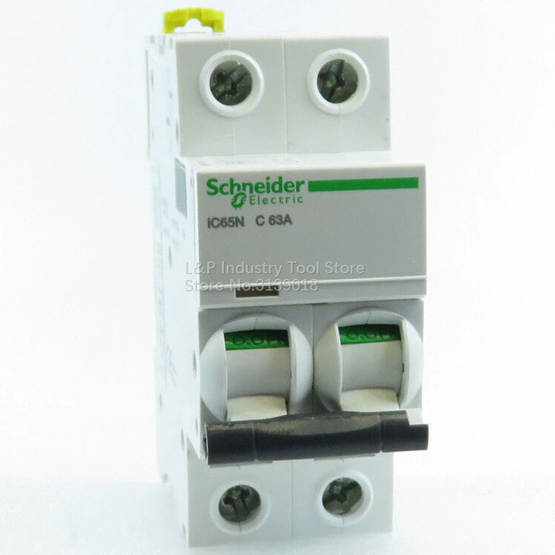 100% New Original Schneider IC65N 2P C63A A9F18263 Vacuum Mini Circuit Breaker MCB Good Quality Acti9 Type C