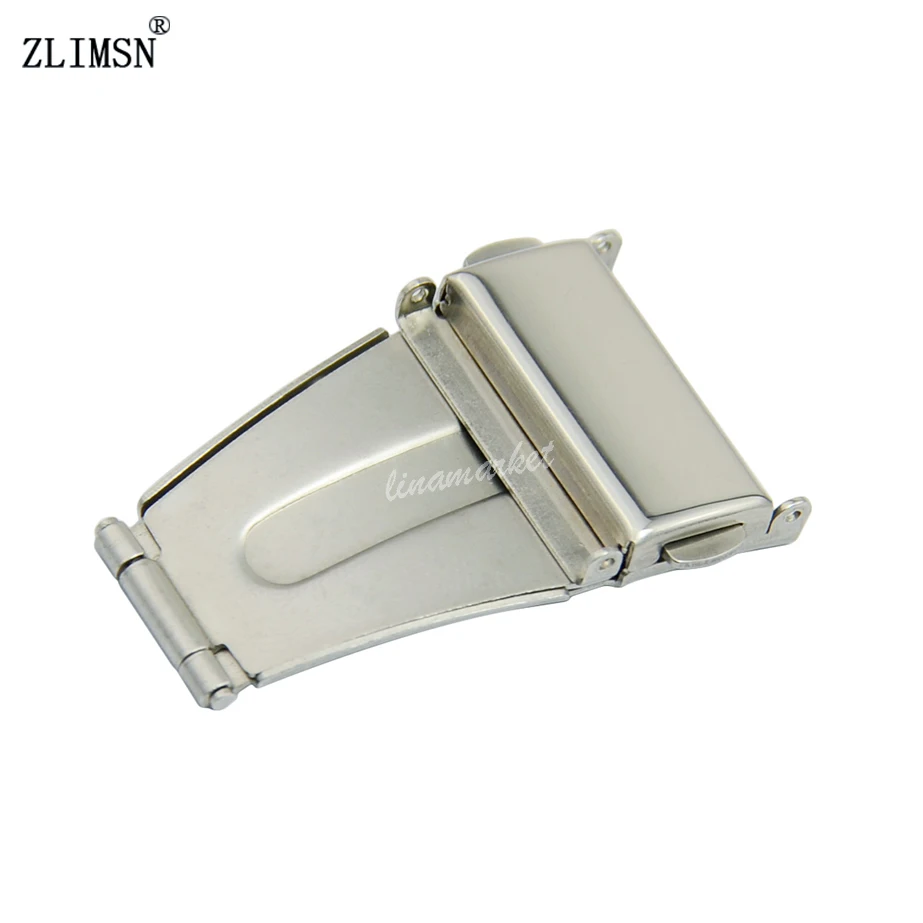 ZLIMSN Steel Buckle Watch Single Metal Butterfly Clasp Fold Stainless Stainless Steel Polished Brushed Deployment Clasps CX01