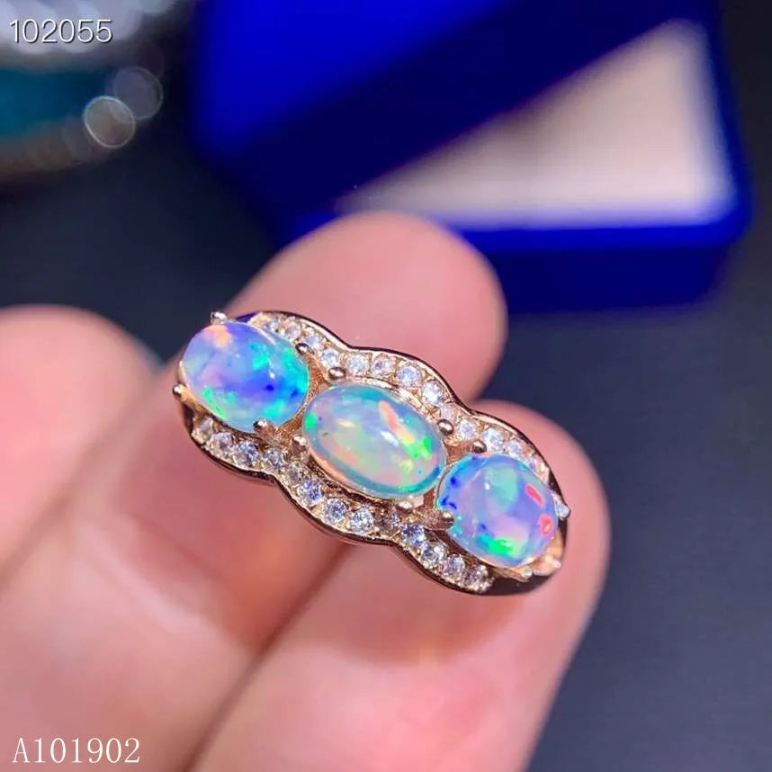 

KJJEAXCMY boutique jewelry 925 sterling silver inlaid natural opal gemstone female luxury ring support test