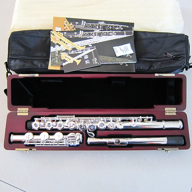 

Sterling Silver Tube 925Excellent flute C key 17 Open new 17 open holes C flute + E key SILVER plated body