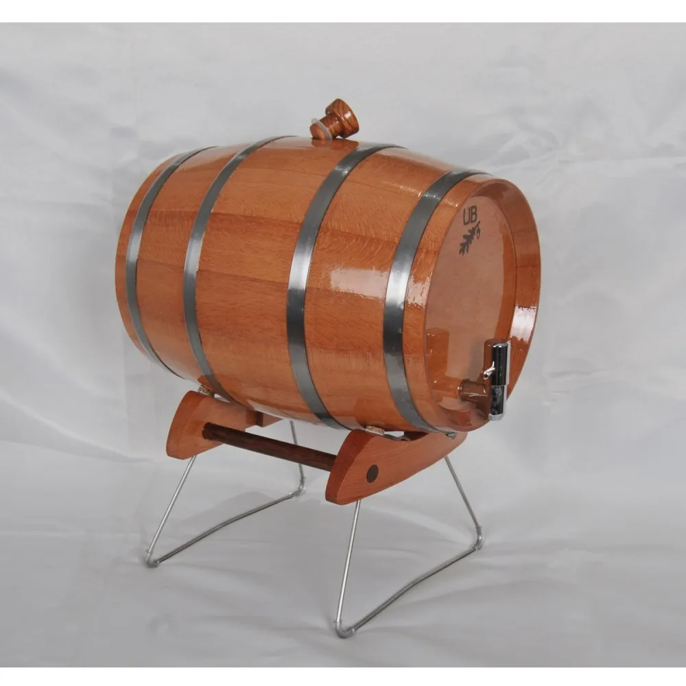 4 Liter solid wood cask for water wine beer olive oil lemonade decorative real pine hornbeam oak wood NATURAL HANDMADE