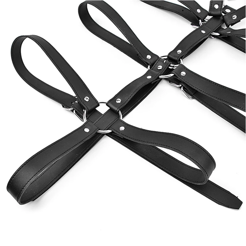SM adult sex products SM bondage clothing leather backhand handcuffs couple training sex toys image 2