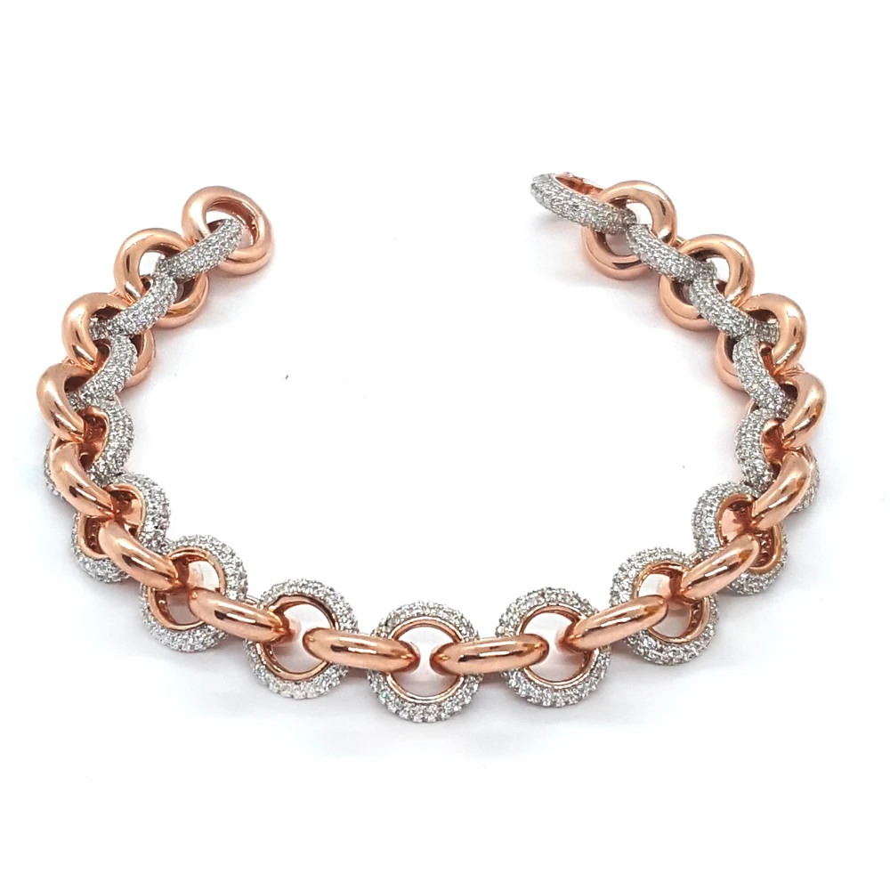 New Fashion Luxury Chain Bracelet for Women Silver 925 High Quality Gift Luxury Zircon Special Round Connected Arm Accessories