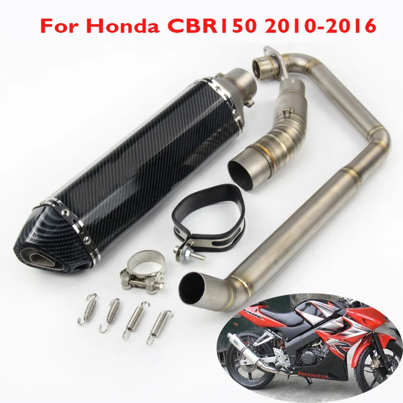 

Motorcycle Exhaust System Muffler Escape Silencer Baffles 51mm Connector Header Link Tube for Honda CBR150 2010-2016