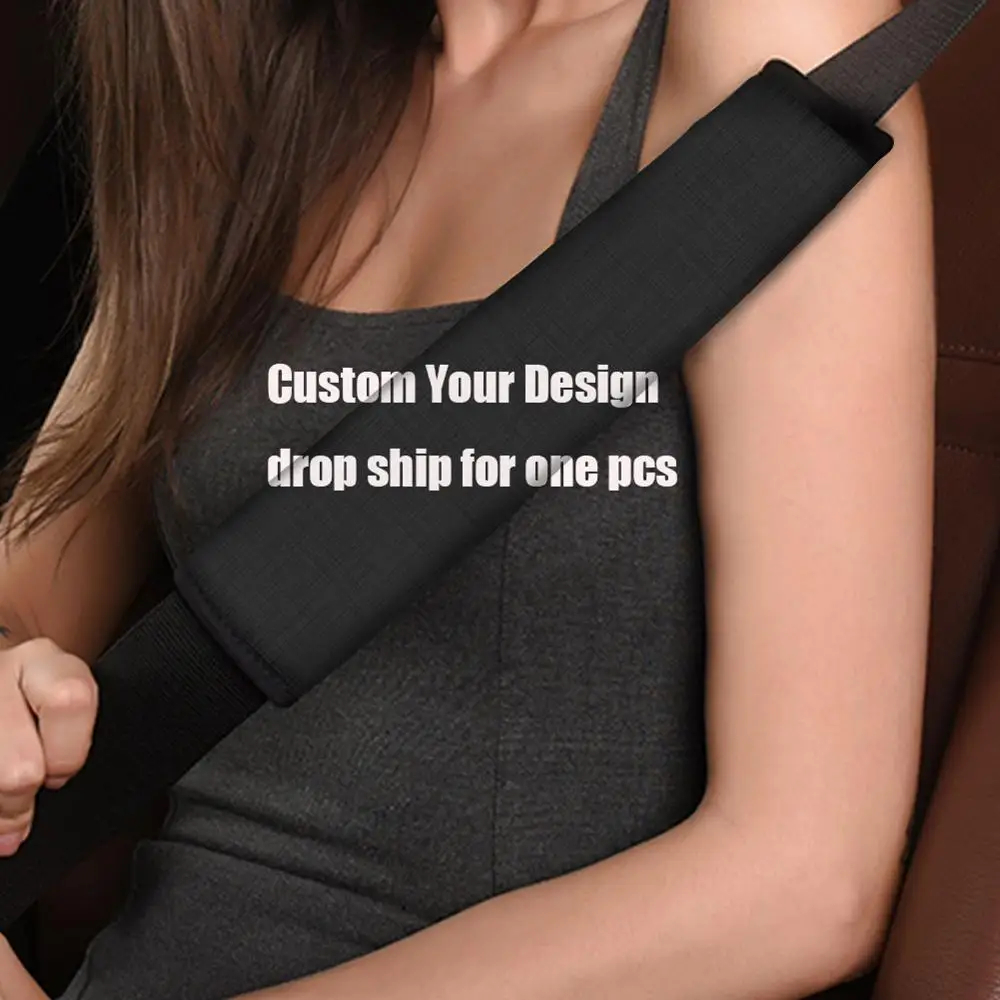 

INSTANTARTS Custom Design/Logo/Name/Text Car Seat Belt Pad Cover 2-Pack Soft Car Safety Seat Belt Strap Shoulder Pad for Adults