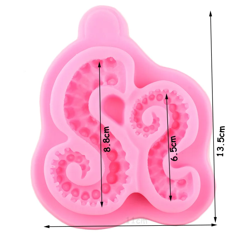 Octopus Tentacles Silicone Mold Marine Life Fondant Cake Decorating Tools Cupcake Topper Candy Clay Chocolate Gumpaste Moulds