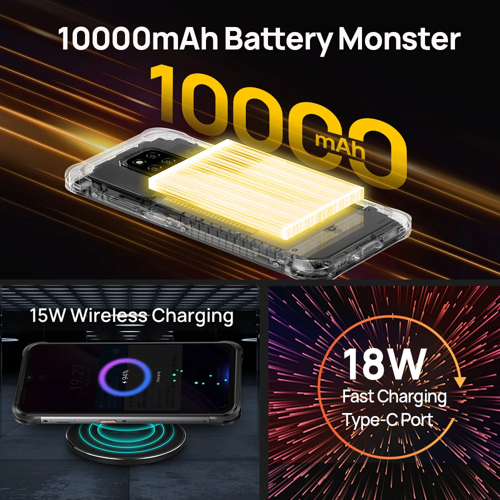 Ulefone Power Armor 14 Pro Rugged Phone 10000mAh Android 12 Waterproof Smartphone 128GB  Wireless Charging NFC Global version