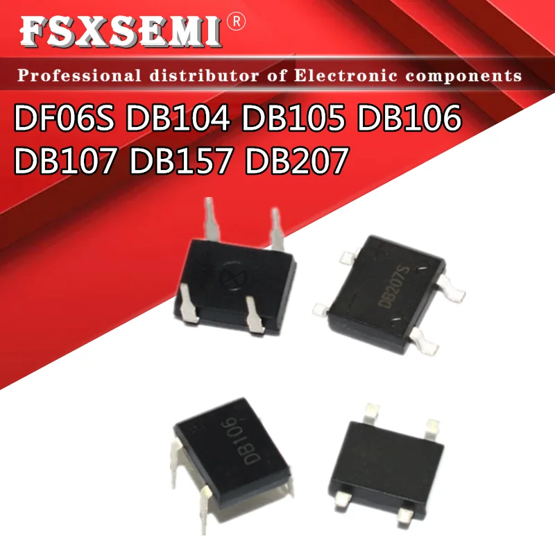 10Pcs Nieuwe DF06S DF08S DF10S DF1510S DB104 DB105S DB106S DB107S DB157S DB207S SOP4 DB104 DB105 DB106 DB107 DB157 DB207