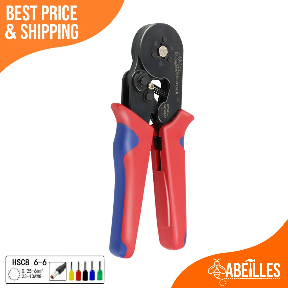 

HSC8 6-6 Wire-End Ferrule Crimping Plier Size: 0.25-6mm2