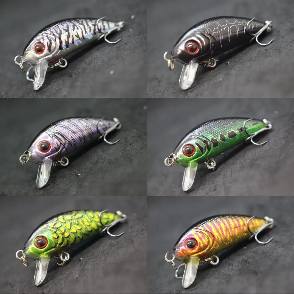 wLure Crankbait Fishing Lures 5g 4.5cm Small Size Sinking Wobbler Lightweight 10# Treble Hooks Assorted Colors C544