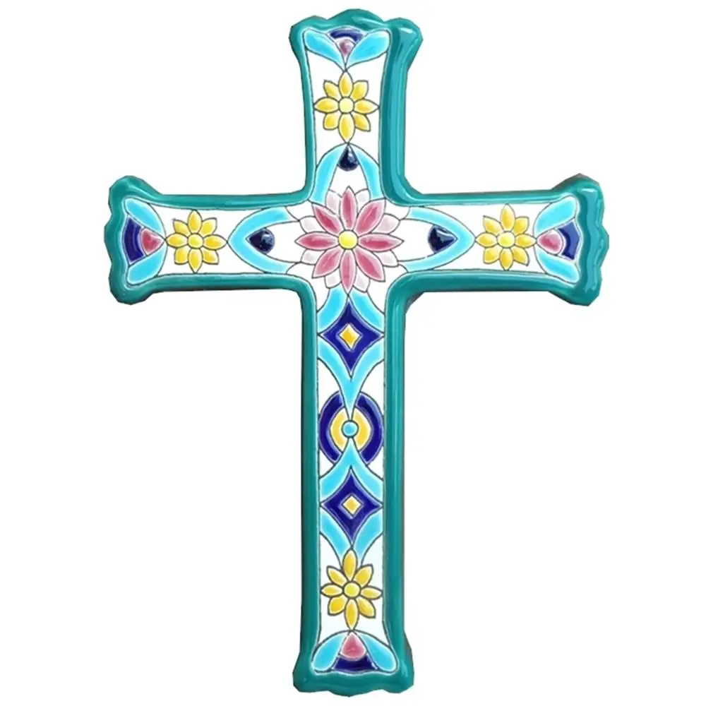 Ceramic cross 21cm/8,3 inch - Ceramic glazed up handmade - Made in Spain - Spanish - Seville - MIJASCERAMIC crafts -