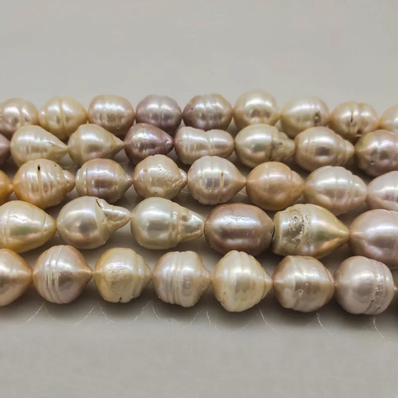 16 inches 15-20mm Natural Pink High Luster Raindrop Shaped Regular Baroque Pearl Loose Strand