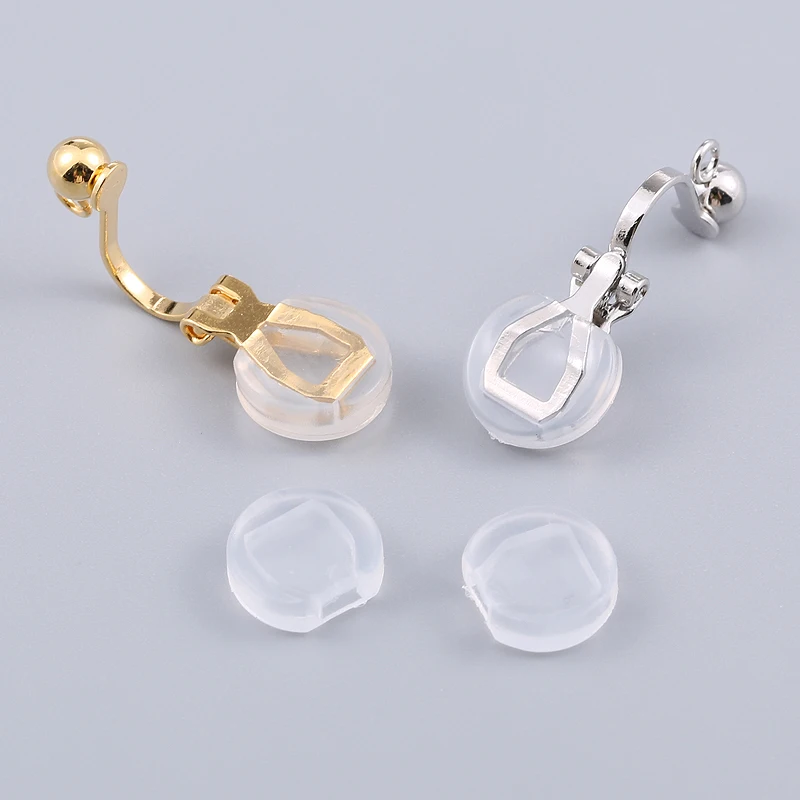 UNNAIER2/10Pc welding pearl triangle ear clip accessories painless invisible clip female without ear hole for ear clip converter