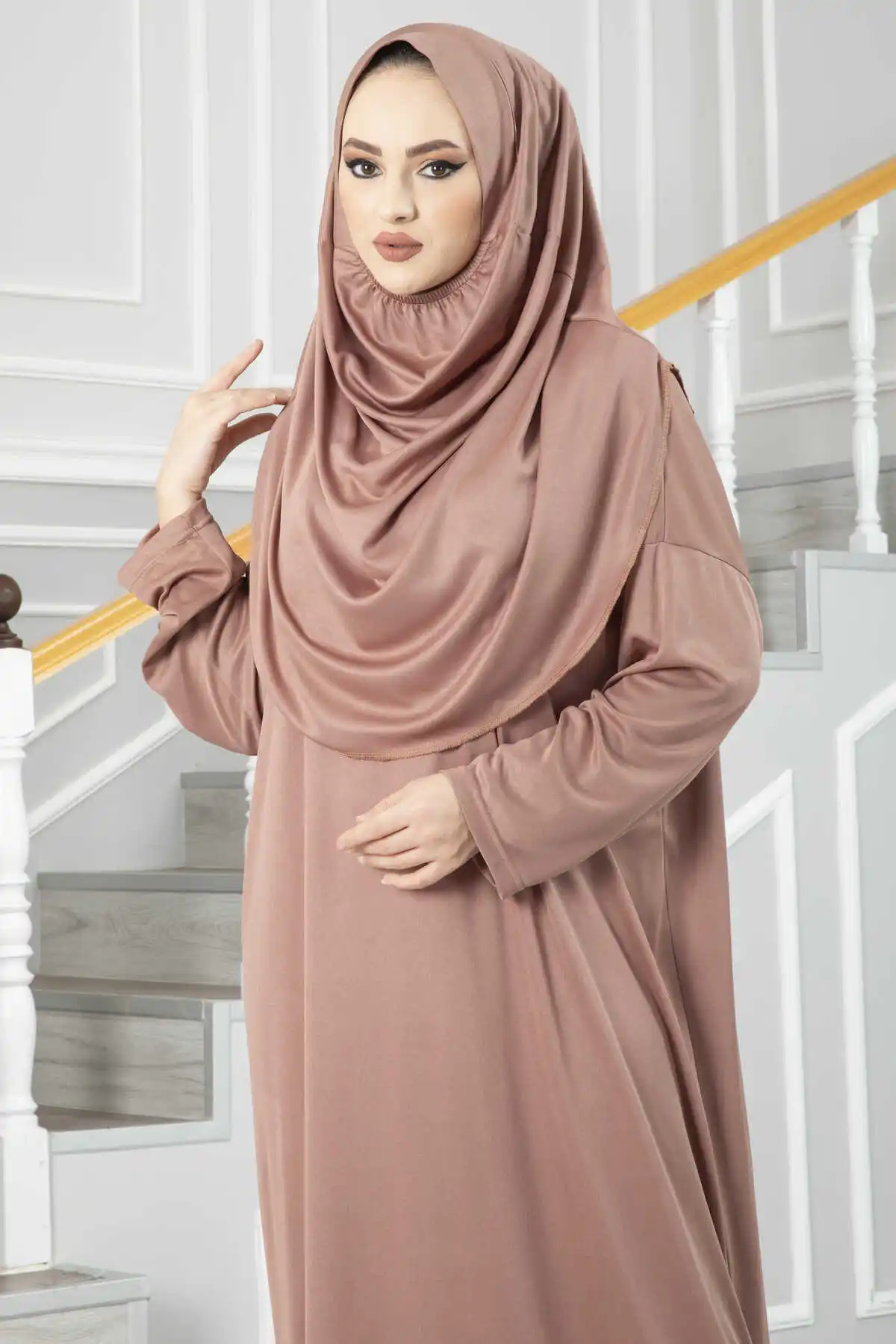 Veiled Prayer Dress Abaya Dubai Turkey Muslim Fashion Hijab Ramadan Kaftan Islam Clothing African Maxi Dresses Women Vestido