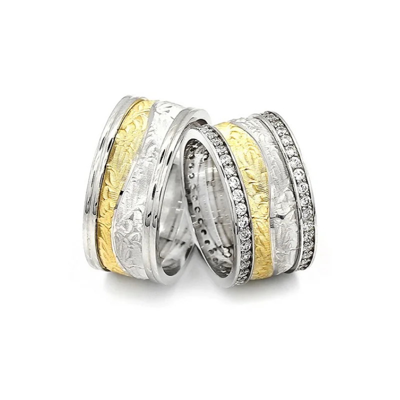 

Couple Wedding Ring Sterling Silver 925 Woman And Man Luxury Jewelry Bands Engagement Anniversary Anatolian Civilization Models