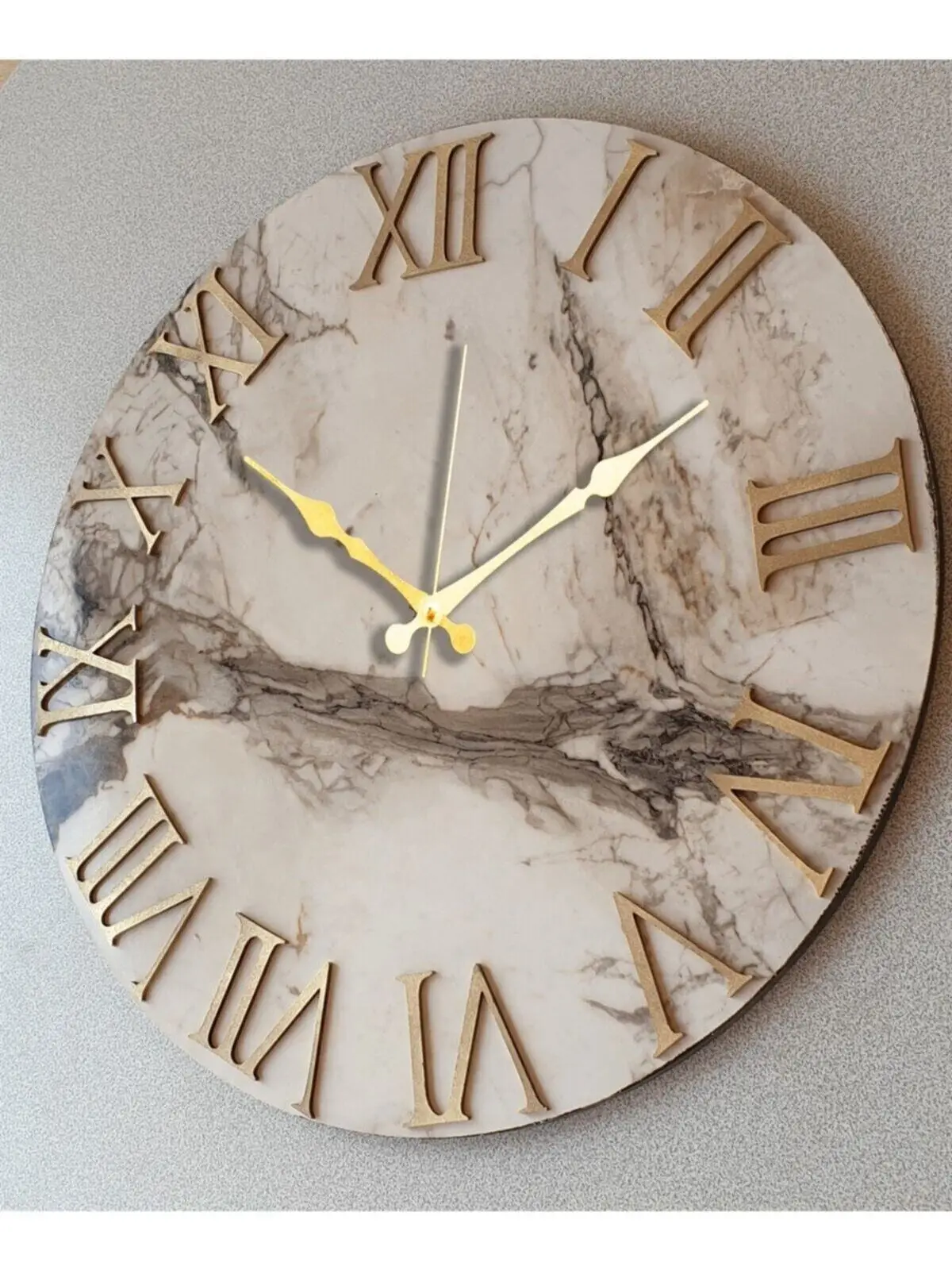 Marble Patterned Wall Clock 50x50 Cm Europe Model Modern Design Wall Clock Suitable For Office Living Room Kitchen