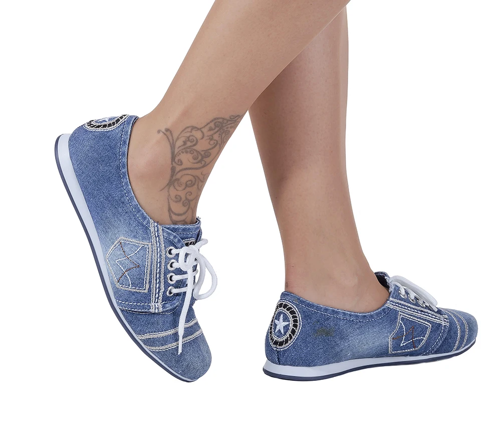 

 Jeans Sneakers / Handmade Women's Shoes / Valentine's Day Gift