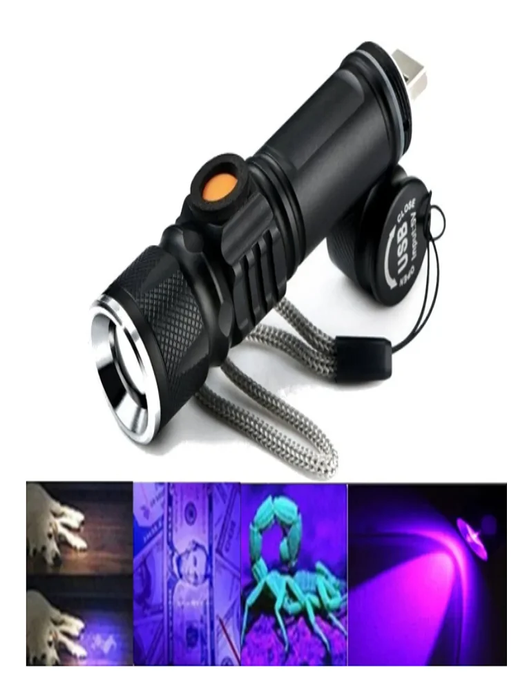 Lanterna Led Potente Luz Ultravioleta Negra Uv T6 Escorpião