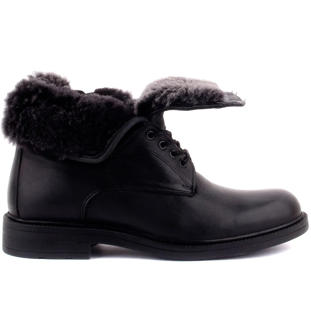 Botas masculinas de couro preto