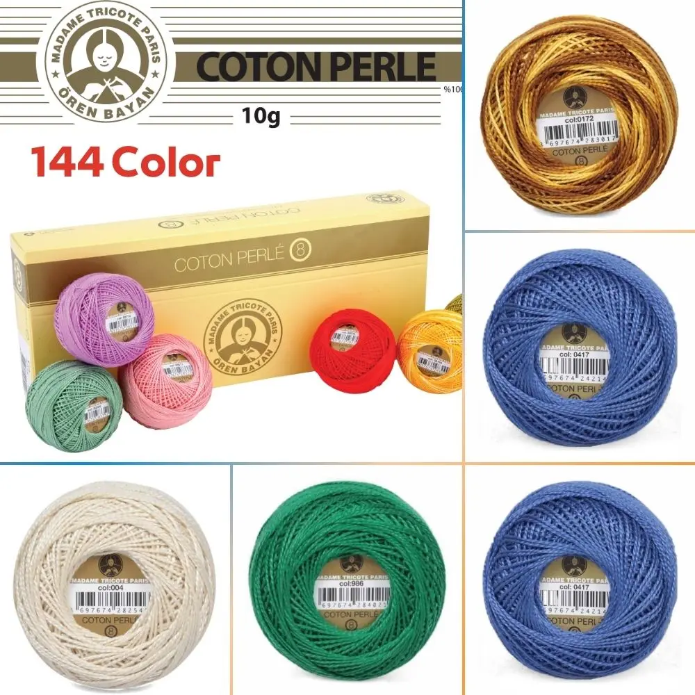 Cross Stitch, Embroidery, Etamine, Punch Mercerized Perle Cotton Yarn Thread No 8, 144 Color,  Sewing, Skeins, Craft, Floss, Hoop, Needles Madame Tricote Paris, Made In Turkey, Palmie Store, Diy, DMC Similar