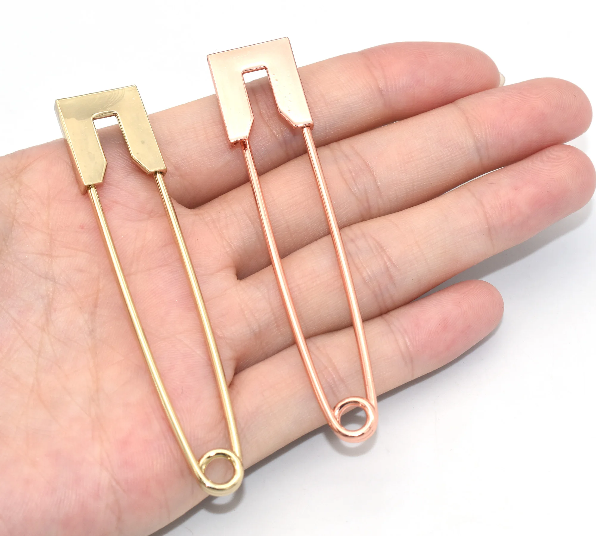 Premium Rose Gold Large Safety Pins Metal Safety Jewelry Pin Findings Charm Pin Safety Pins Bulk for Clothes Crafts Sewing