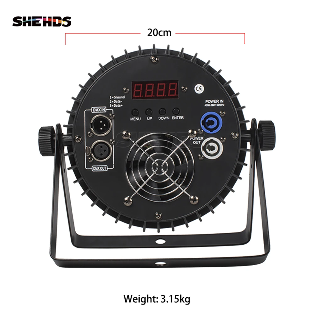 Imagem -03 - Shehds-alumínio Liga Flat Par Iluminação Led Professional Stage dj Equipment Dmx512 Rgbwa Mais uv 18x18w 18x12w Pcs