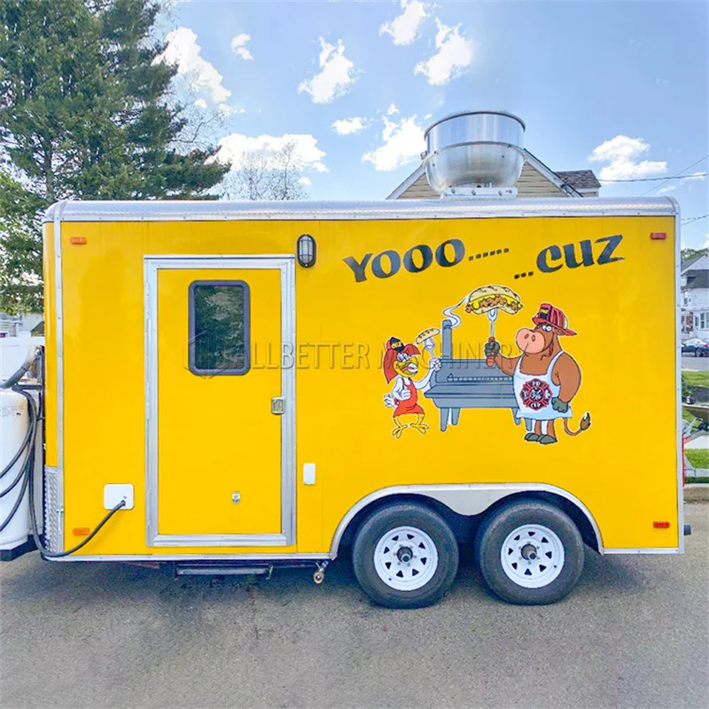 

Allbetter Street Fast Food Trucks Mobile Food Trailer for Sale Break Fast Snack Ice Cream Shop Customized Full Kitchen Equipment