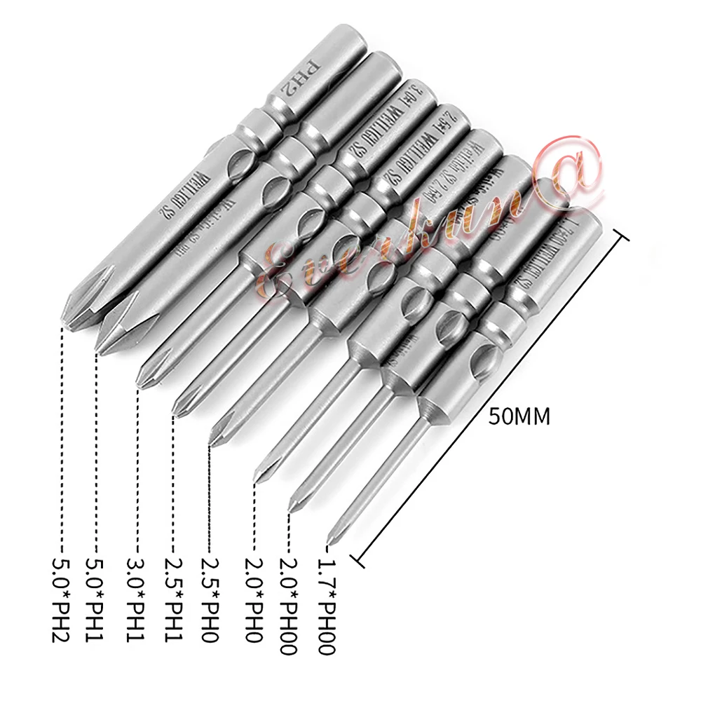 10pc elektryczny wiertło do wkrętarki zestaw części bity magnetyczne Phillips 801 5mm okrągły S2 PH00 PH1 PH0 PH2 długość 60mm narzędzia do obróbki