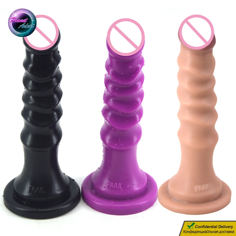 25*4.5cm PVC Screw Spiral Dildo Funny Artificial Penis Fake Dick Women Masturbator Soft Adult Sex Toys for Pussy Anal Sexshop