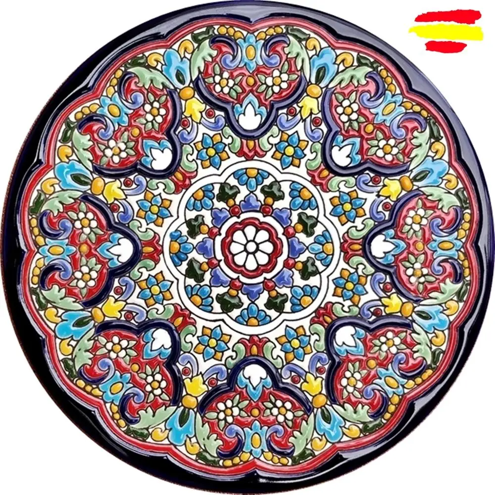 Ceramic plate 29 cm/11.4 inch diameter - Spanish ceramic - enameled up handmade - Made in Spain - MIJASCERAMIC -