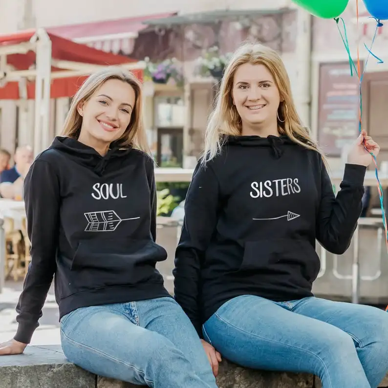 Skuggnas New Arrival Soul Sisters Bff Hoodies Besties Hoody Best Friend Christmas Gifts Friends Matchng Casual Cotton Sweater