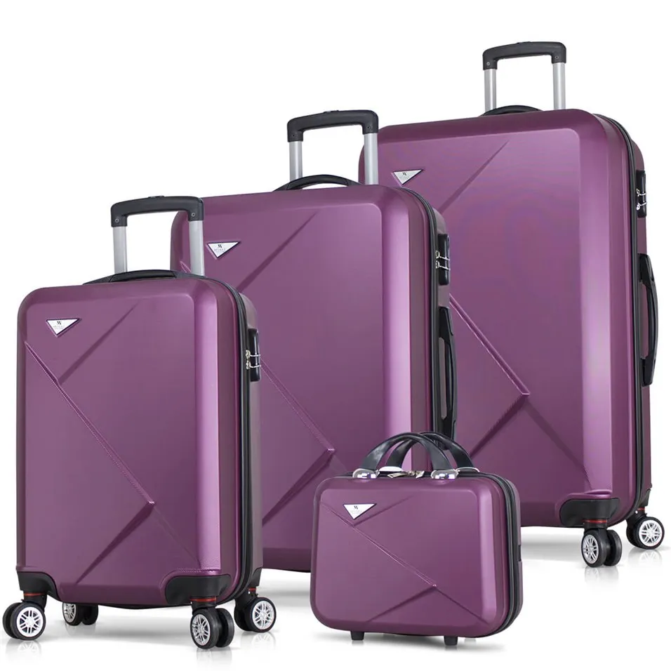 Set Koper 4 Buah/Lot Casing Troli Pria Wanita Koper Roda Putar Valise Travel