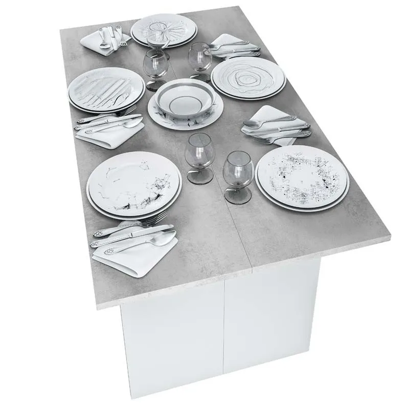 Drop-down console table, extendable kitchen table open book type. Closed table measures: 77x120x35 cm