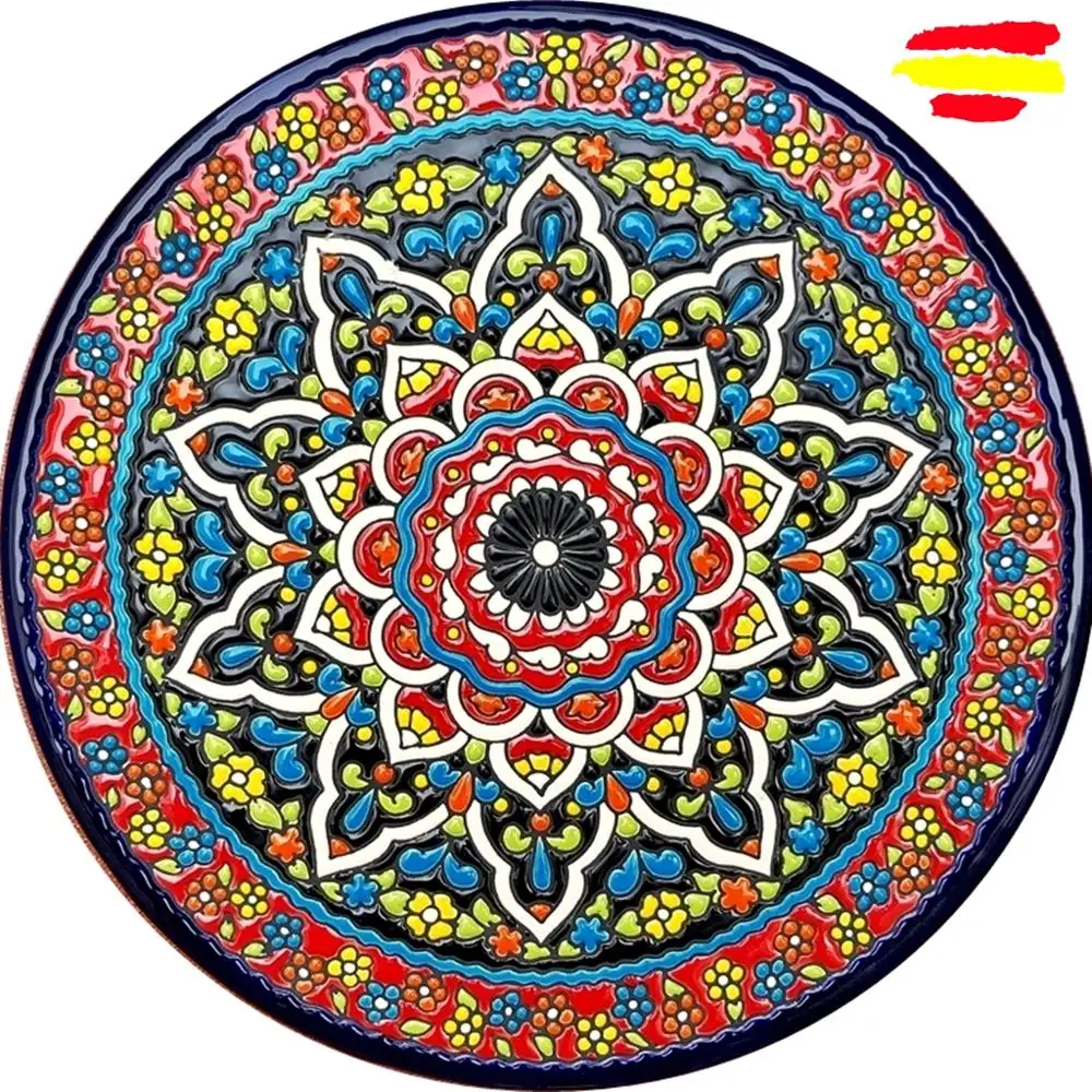 Ceramic plate 29 cm/11.4 inch diameter - Spanish ceramic - enameled up handmade - Made in Spain - MIJASCERAMIC -