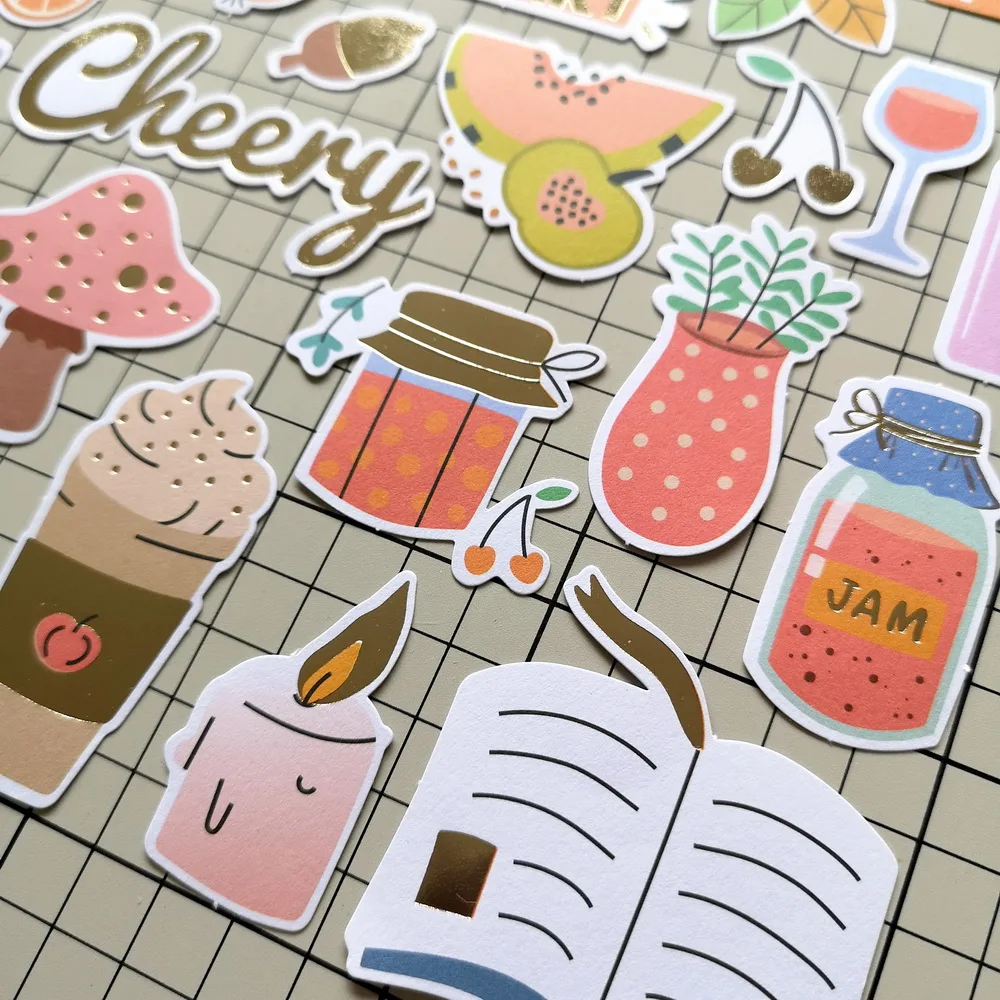 Creative Path 170 Stück Brunch Scrapbooking Stanzformen Karamellfarbene Brot- und Kuchen-Papierstanzformen Ephemera-Verzierungen für Journaling – Detail 10