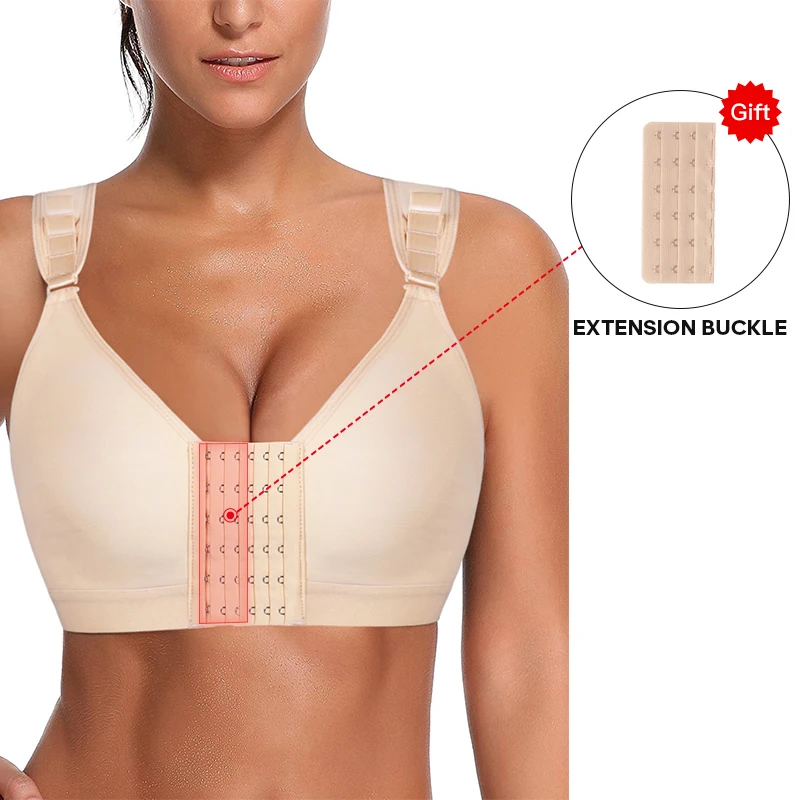 Women Seamless Bra Post-Surgery Front Closure Sports Bra Brassiere Push Up Underwear Adjustable Posture Corrector Bra Shaper Top