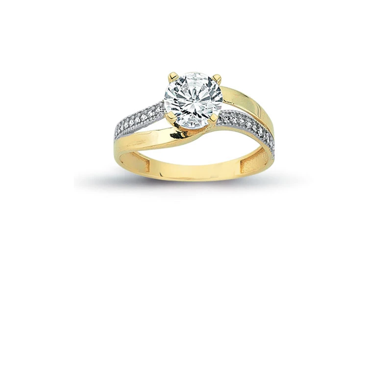 14K Solid Gold Elegant Solitaire Engagement Wedding Ring