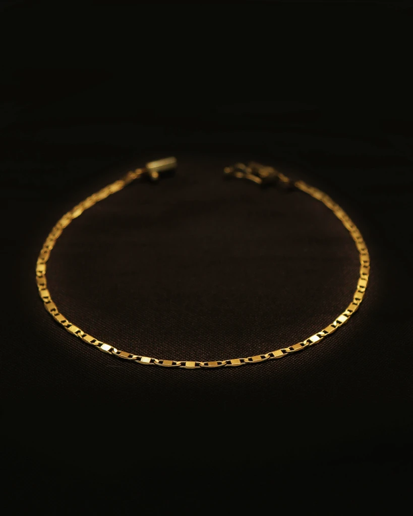 PIASTRINE 2MM Old Coin Bracelet Identical to 18K Gold (Eternal Guarantee in Color) Does not peel, does not darken