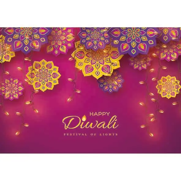 Allenjoy photo background Golden flower Diwali Eid al-Fitr Arabic style festival party backdrop photozone photophone photocall