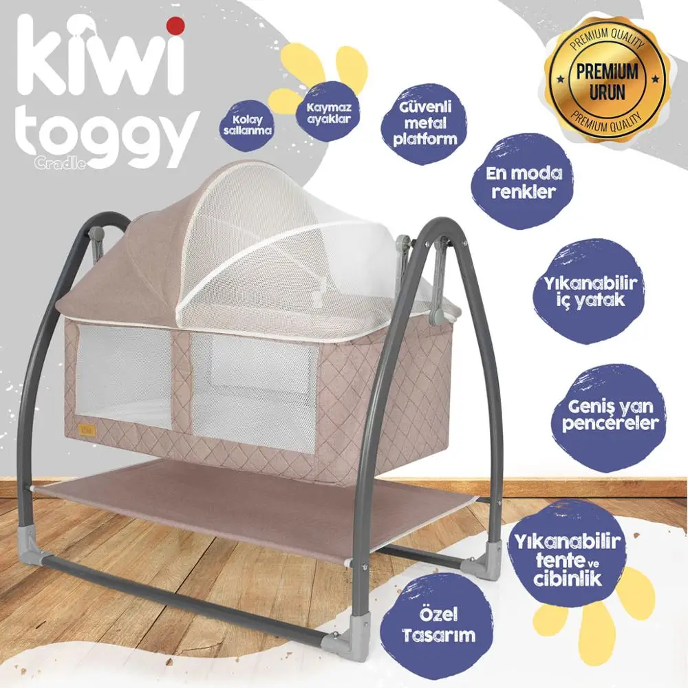 Kiwi Toggy Sallanabilir Metal Platformlu Anne Yanı Portatif Bebek Beşiği