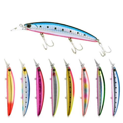Imagen 1 del producto Señuelo de pesca de 11cm y 19g, cebo Artificial para pececillos, Wobbler, largo, flotante, curricán, Jerkbait, Swimbait, trucha, lubina